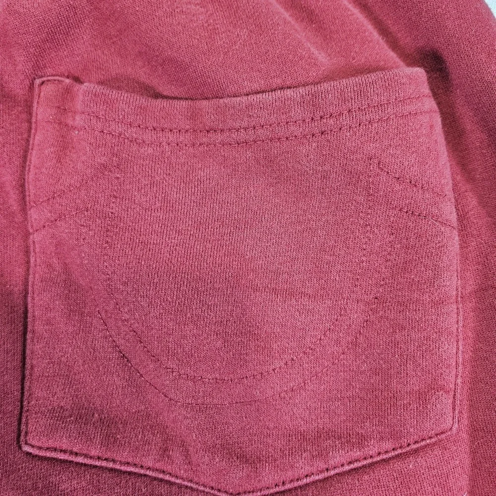 True ReligionHF Puff Jogger Mens Medium Horseshoe Logo Drawstring Red‎ Burgundy